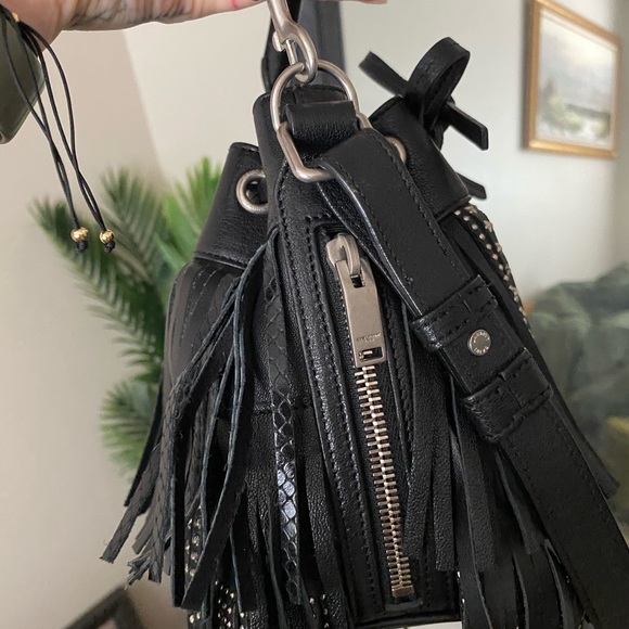 SAINT LAURENT STUDDED SMALL EMMANUELLE FRINGE BAG - Picture 6 of 15